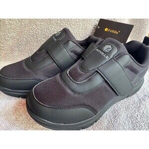 Fitville Mens Marca Black Knit Orthopedic Diabetic Walking Shoes 10 EW Wide NWT